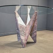 Architectural marble and glass dining table, 1970s