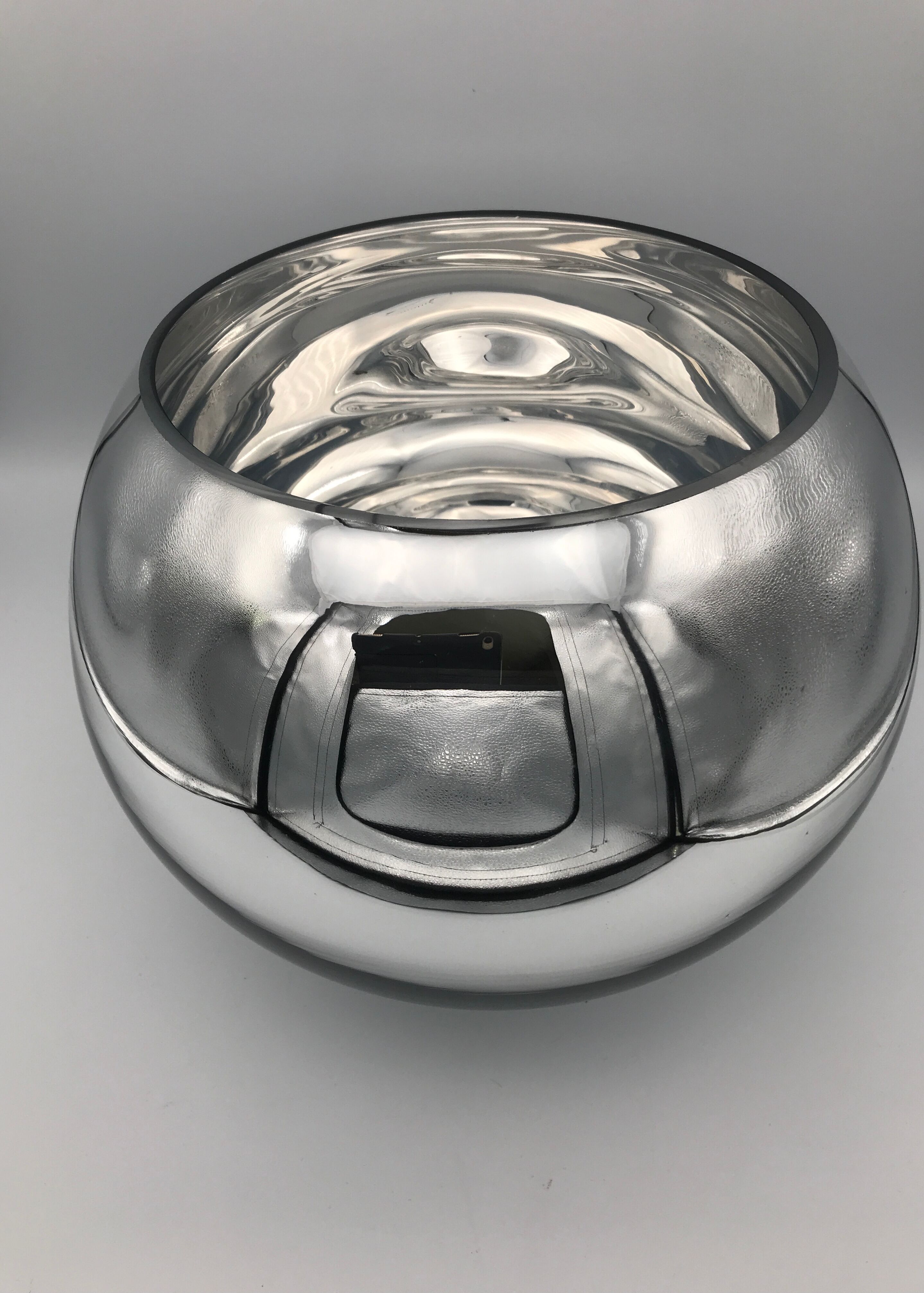 Vase form boule in smooth verre effect chromé or silver mercury 22 cm