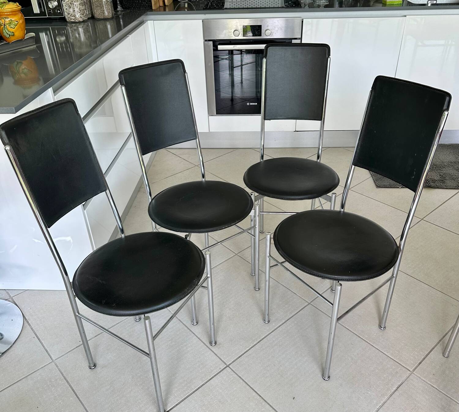 4 chairs signed calligaris