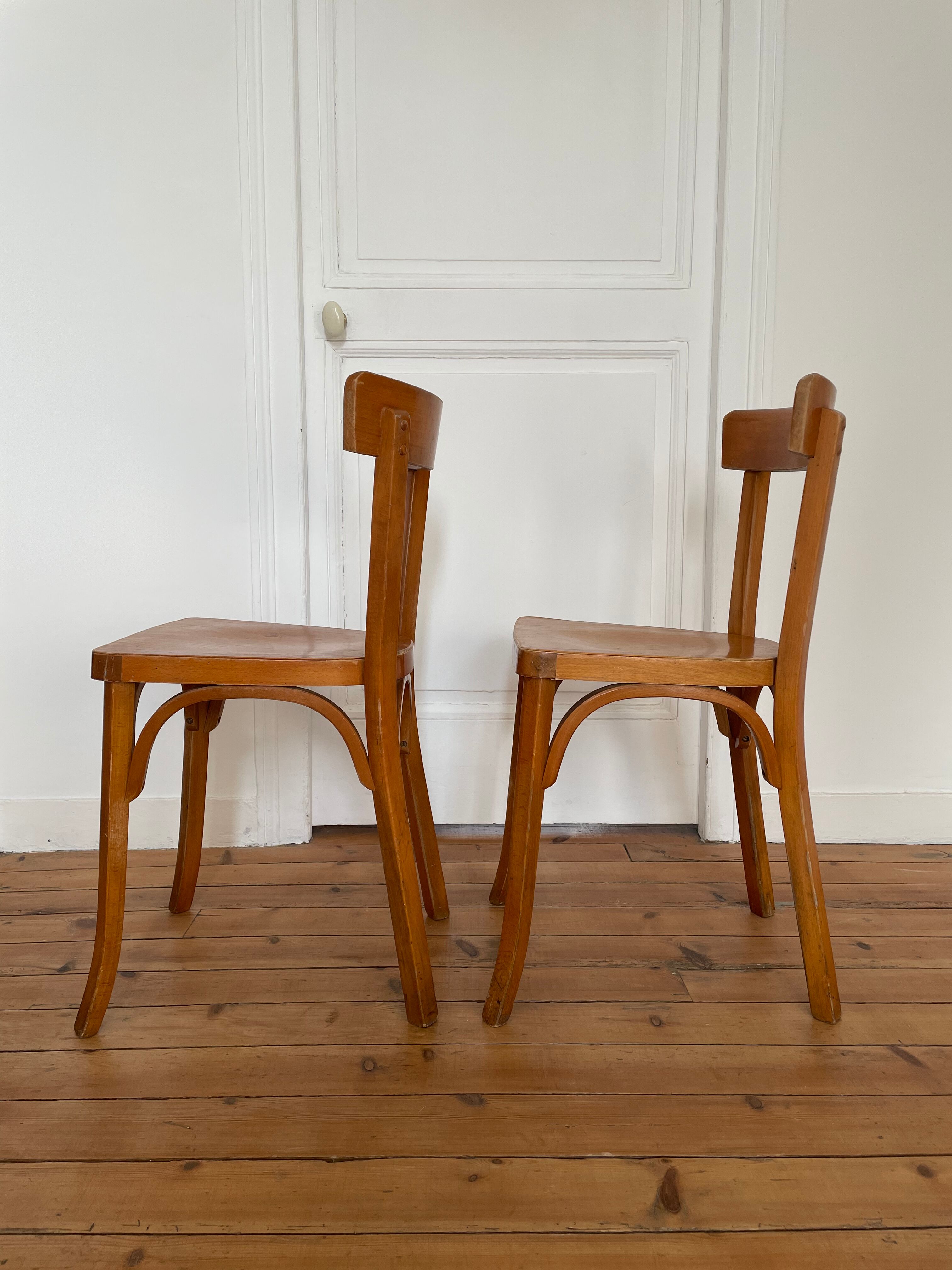 Pair of Baumann bistro chairs
