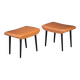 Cognac Leather Stools by Ølholm Møbelfabrik, 1960s, Set of 2
