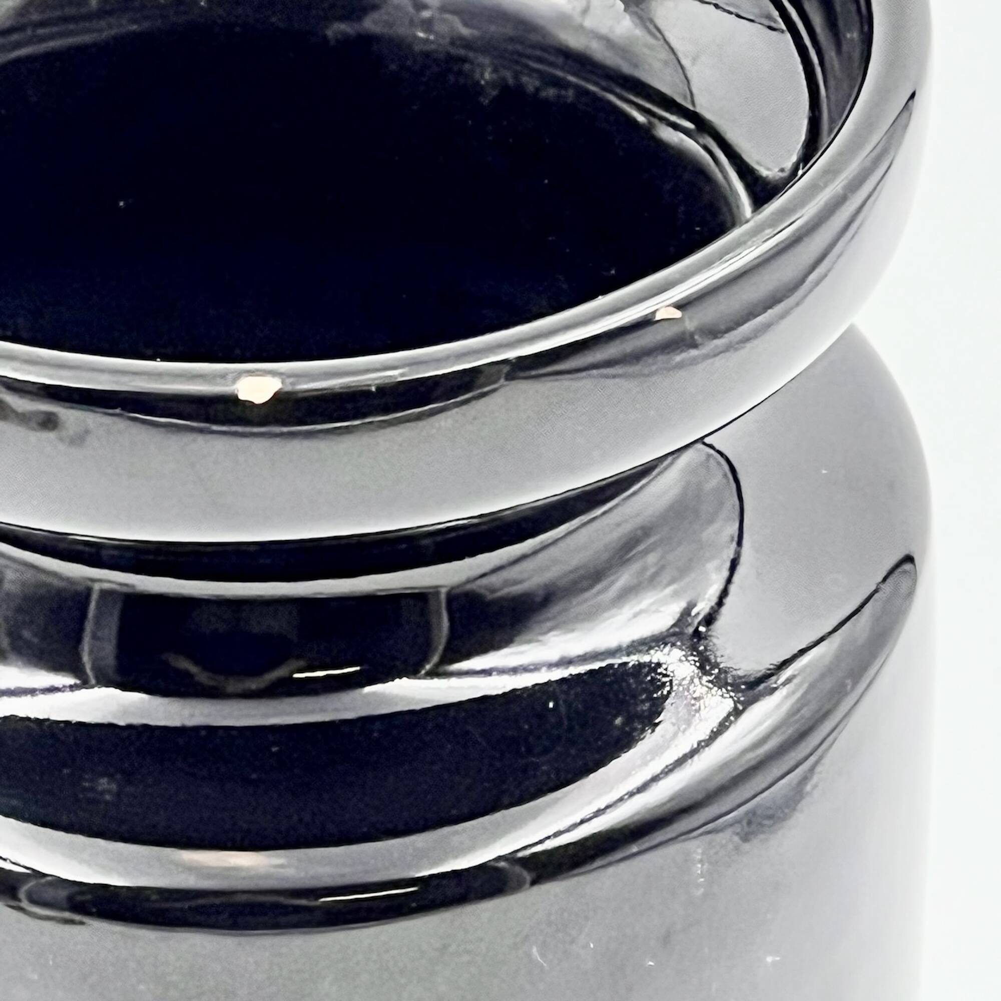 Vintage 60s Ceramic Italian Handmade Vase – Caruso Design Politi Recanati - Black Base with Turquois