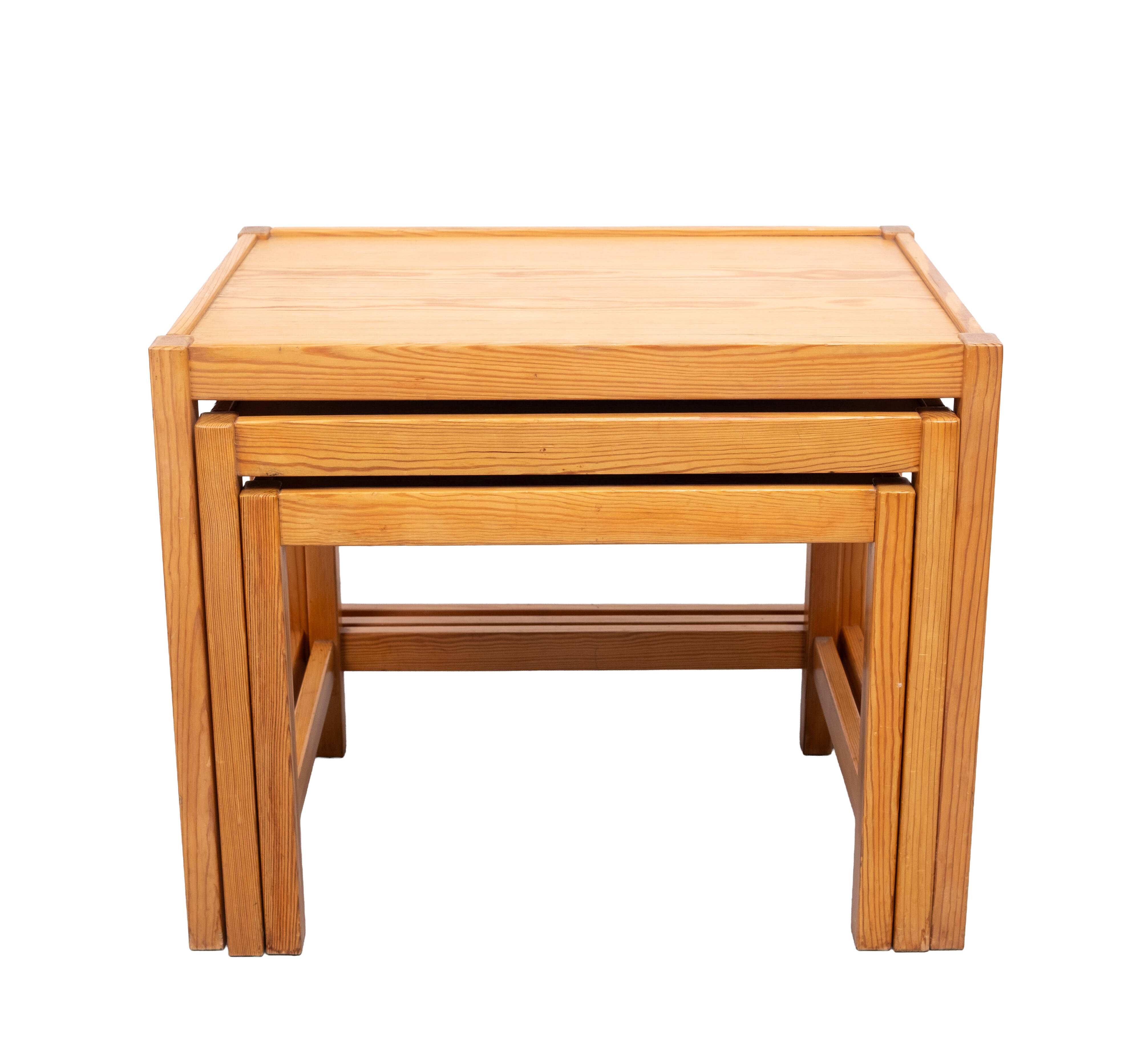 Solid Pine nesting tables Design Kurt Østervig 1960s Denmark
