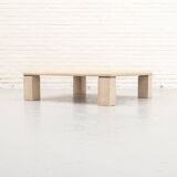 Italian Travertine & Chrome Coffee Table