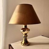 Gilded ceramic table lamp by Gustav Leek, Luxus, 1960s.
