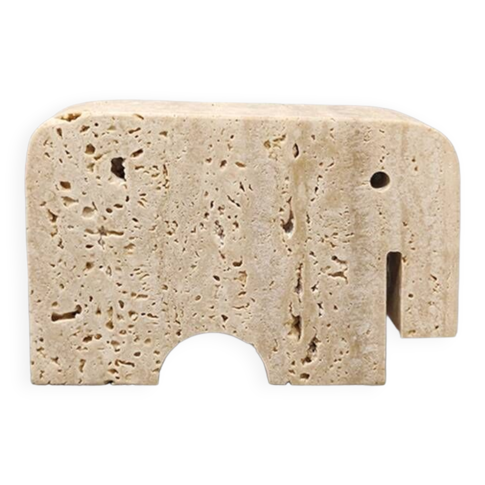 1970s original travertine elephant sculpture