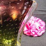 Vintage blown glass vase bubbles