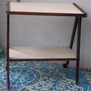 Service rolling feet wood and formica 1950