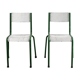 Paire de deux chaises jardin métal 1960