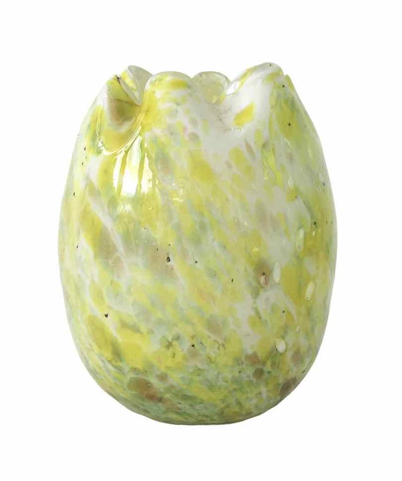 Vase Clichy 1930 verre soufflé moucheté
