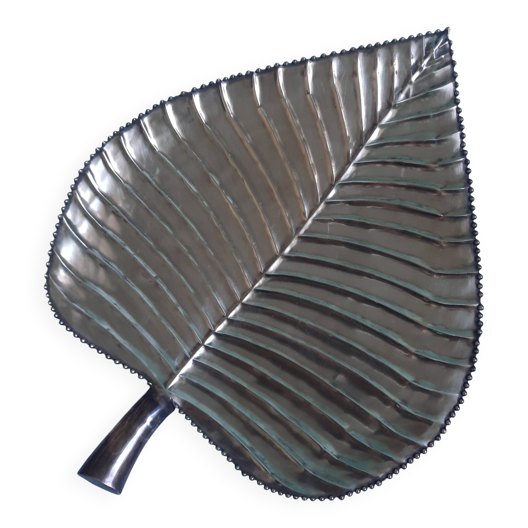 Large Brass Leaf Bowl Pocket Tray