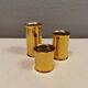 3 beautiful candle holders in 24 carat gold plating.  From Danish Altecco.