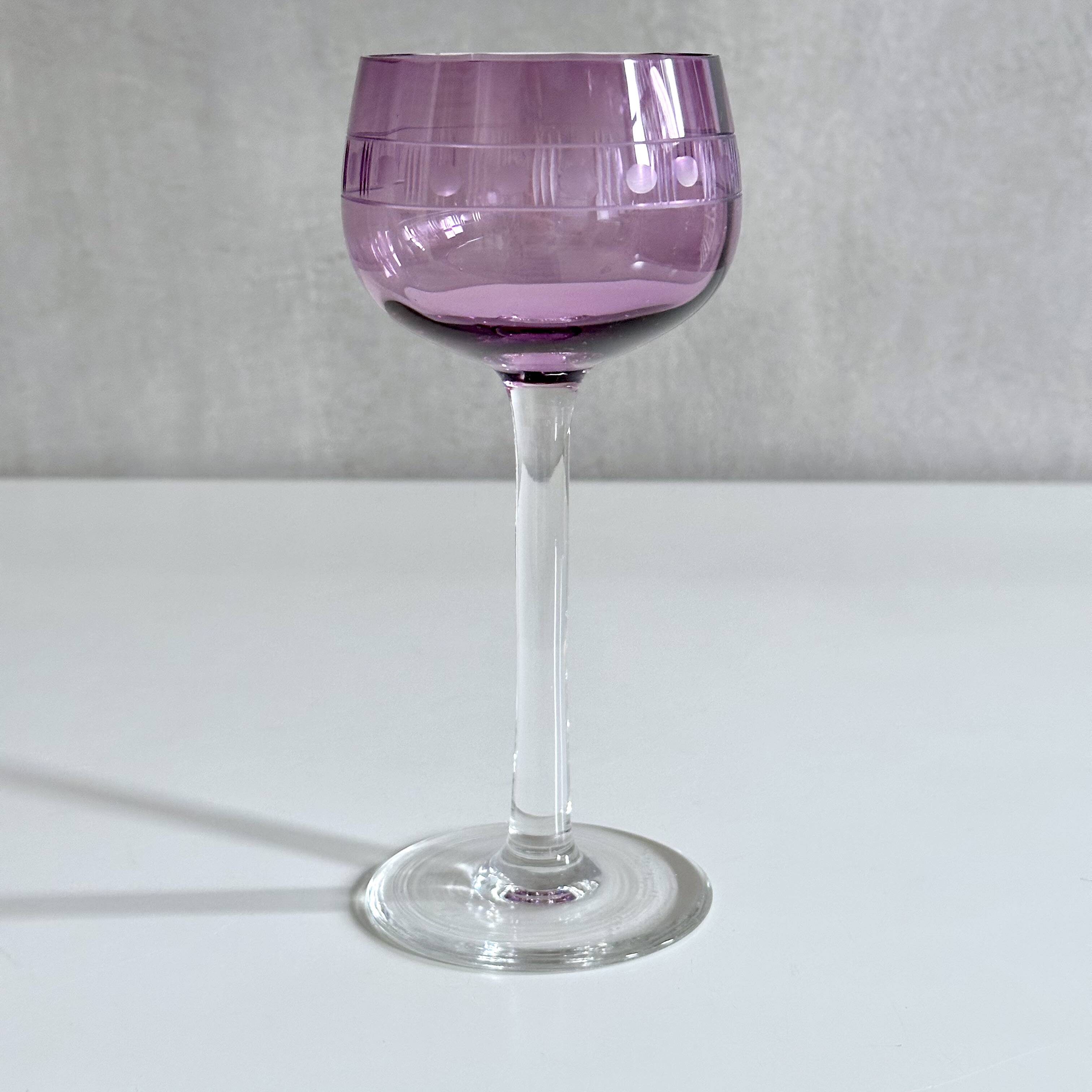 Collection of Lead Crystal Glasses, Colored Wine Glasses