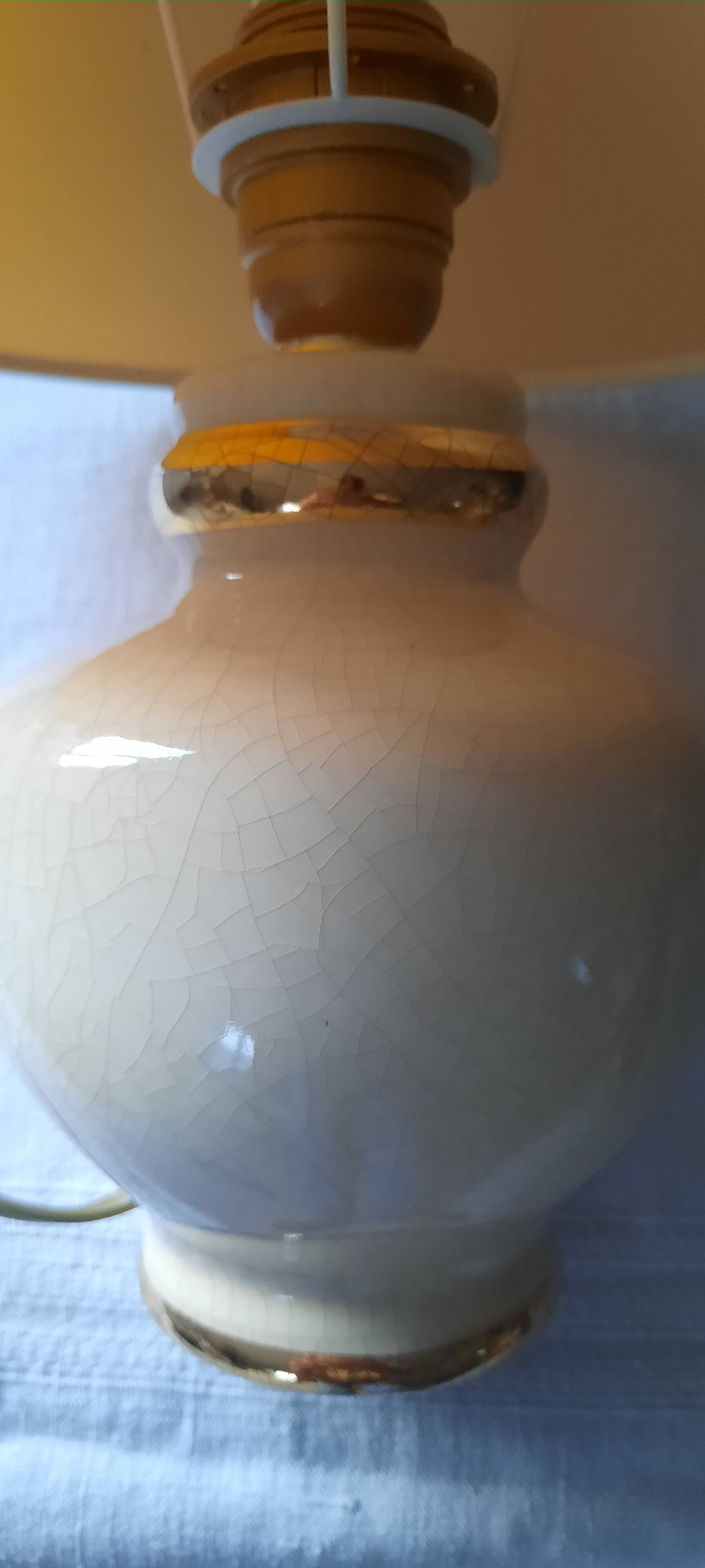 Gold and cream lamp