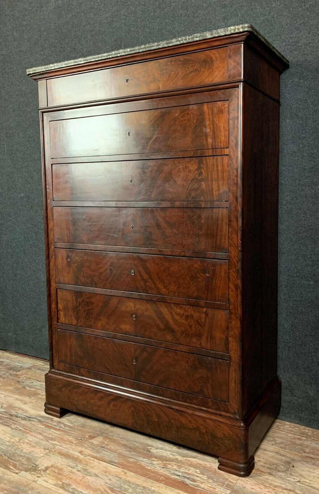 Napoleon III era semainier mahogany.