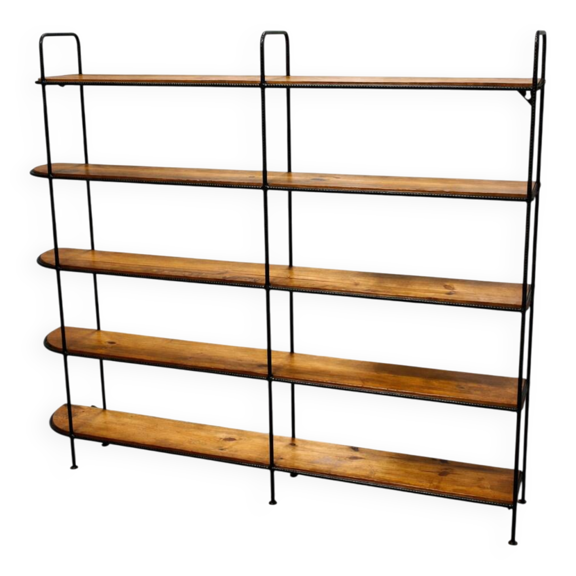 Industrial shelf in solid wood and metal