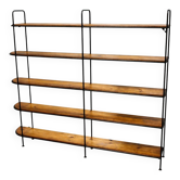 Industrial shelf in solid wood and metal
