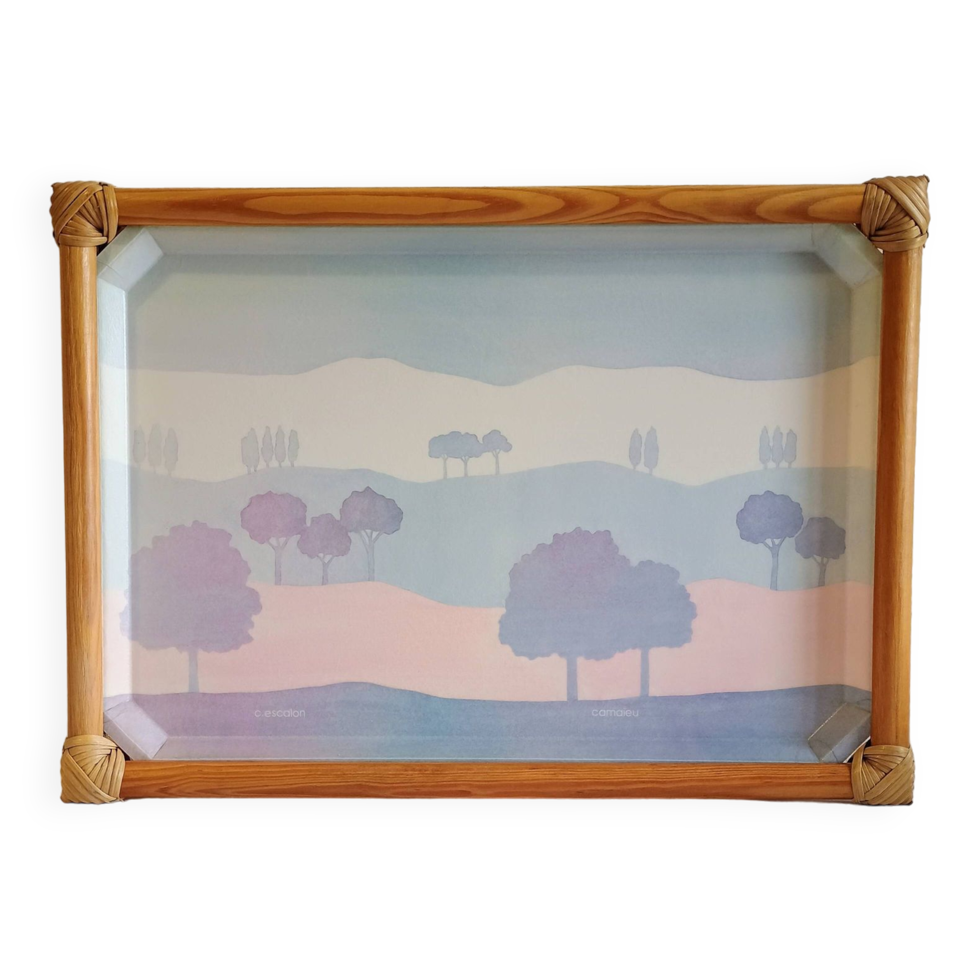 Rattan and fiberglass tray Catherine Escalon Camaieu