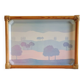 Rattan and fiberglass tray Catherine Escalon Camaieu