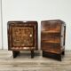Tuscan Art Decò bedside tables from the 1940s in walnut burl