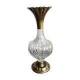 Glass and brass vase