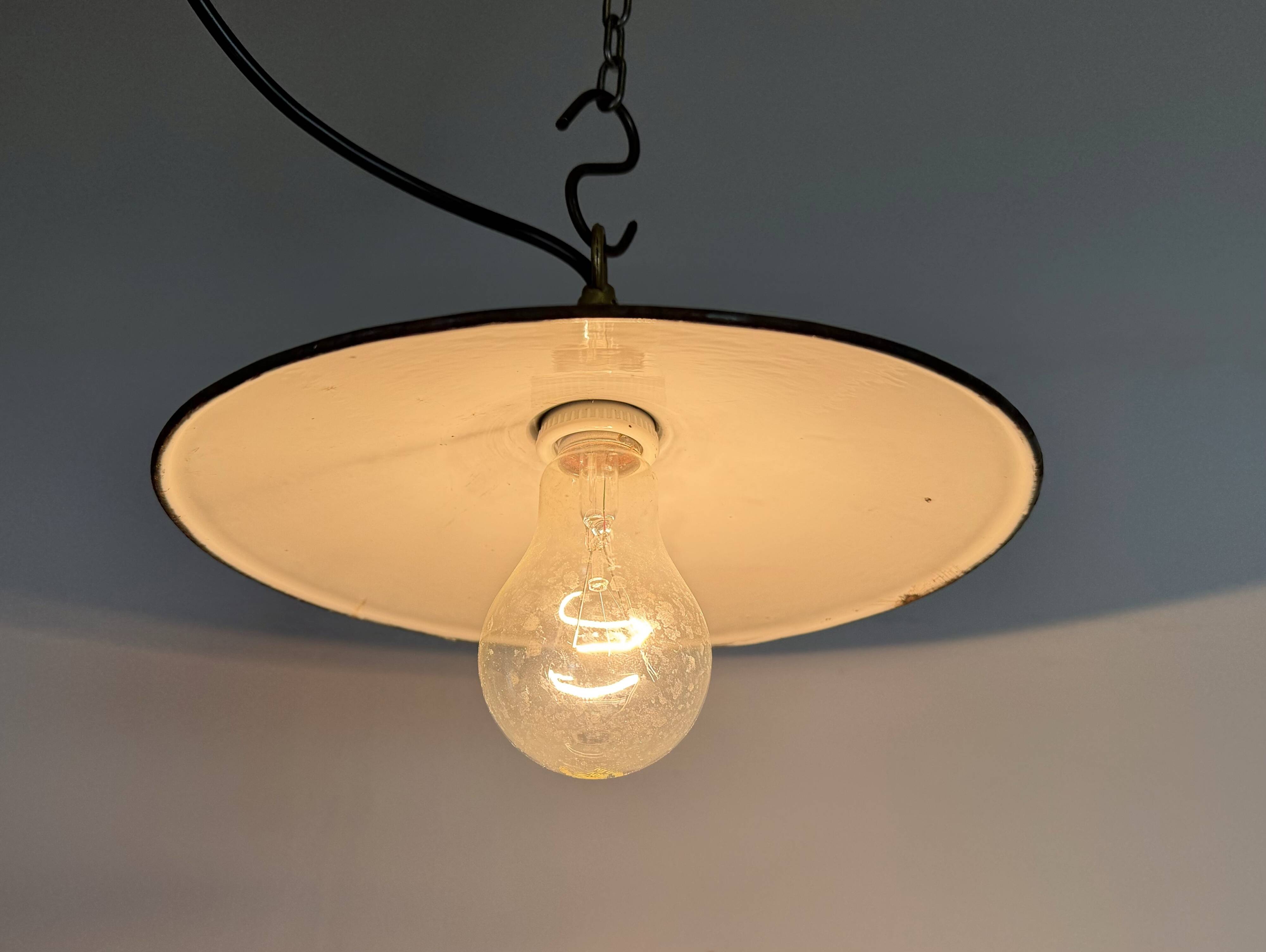 Industrial Dark Blue Enamel Light, 1930s