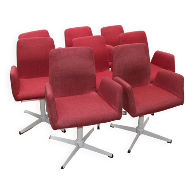 Suite de 8 fauteuils de bureau