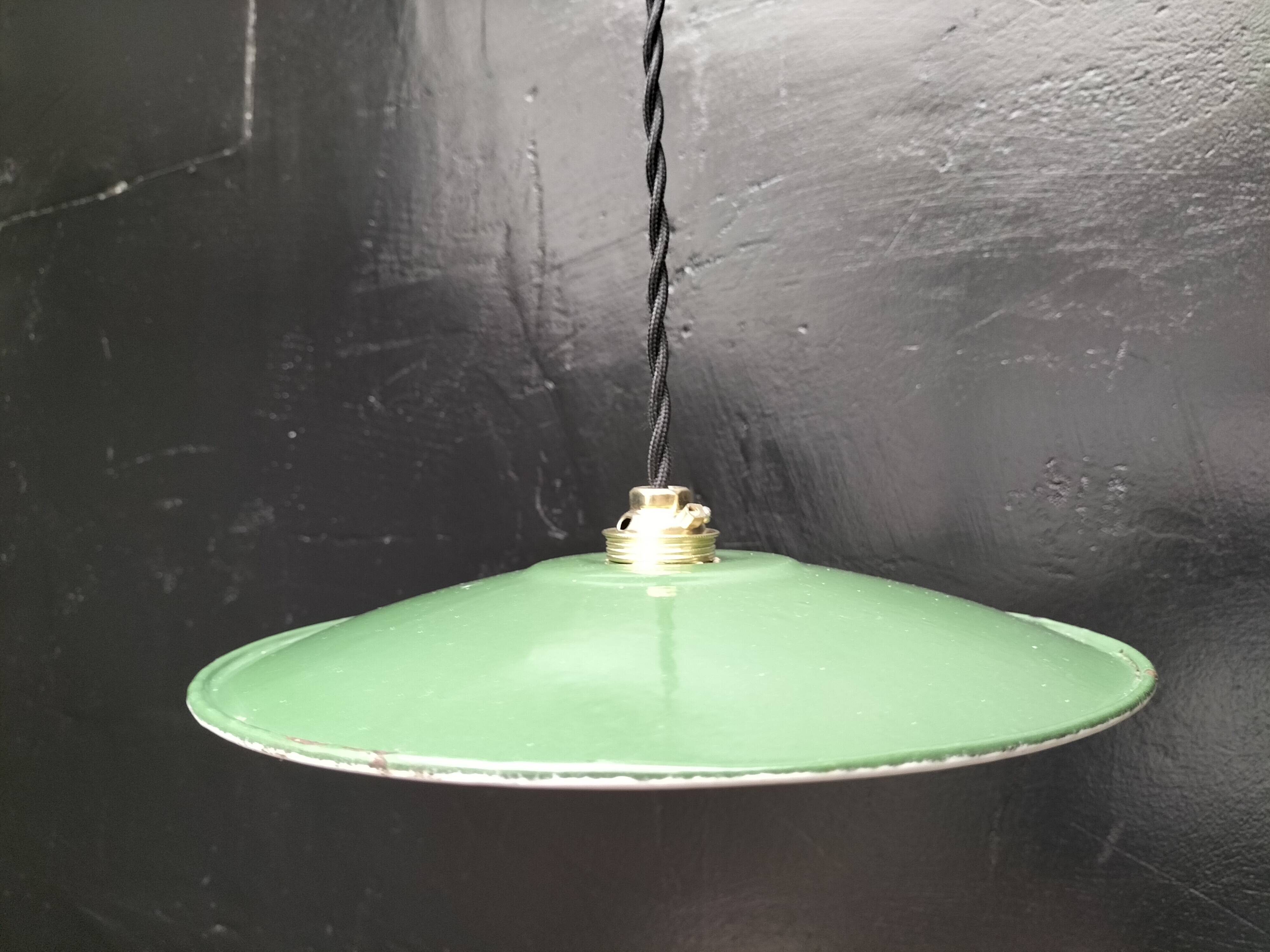 4 enameled sheet metal pendants