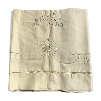 Drap 2 places neuf MB tournesols pastilles métis beige