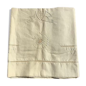 Cloth 2 places nine MB sunflowers lozenges mestizo beige