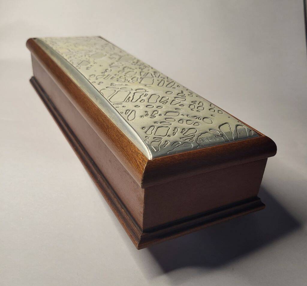 Italian Zeta Studio D'Arte Silver wooden Box w/ Sterling Silver Top