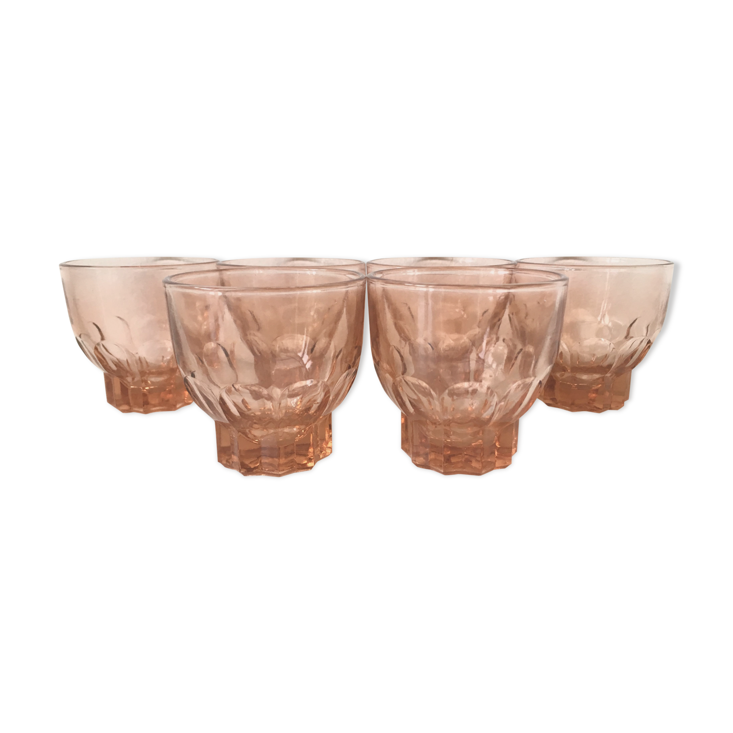 Set of 6 glasses rosaline cups