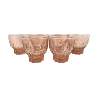 Set of 6 glasses rosaline cups