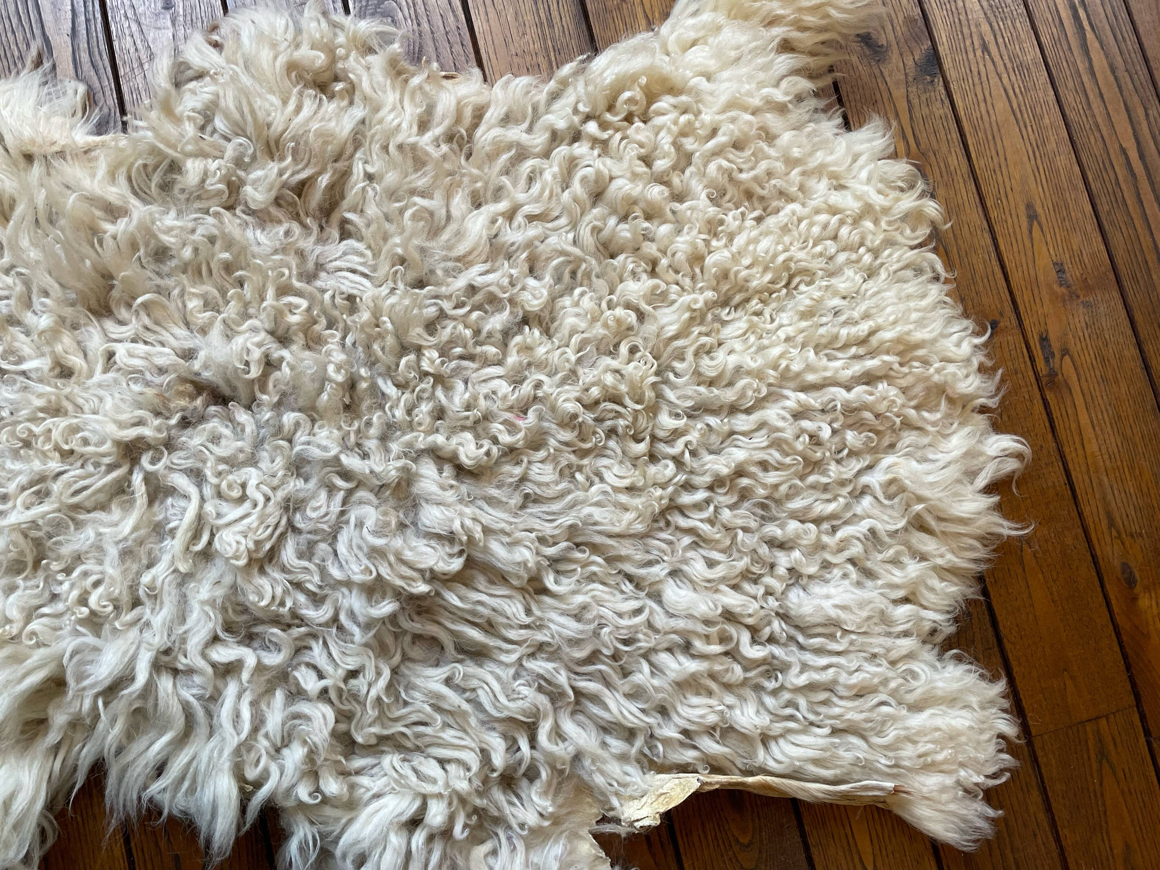 Small sheepskin, raw, brown and beige, authentic