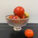 Art Deco glass cup with silver metal foot