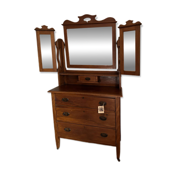 Victorian Dressing Table, Triptych Mirrors, UK, 1900