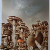 Roland CAT: Bicycle and Mushrooms, original signed lithograph