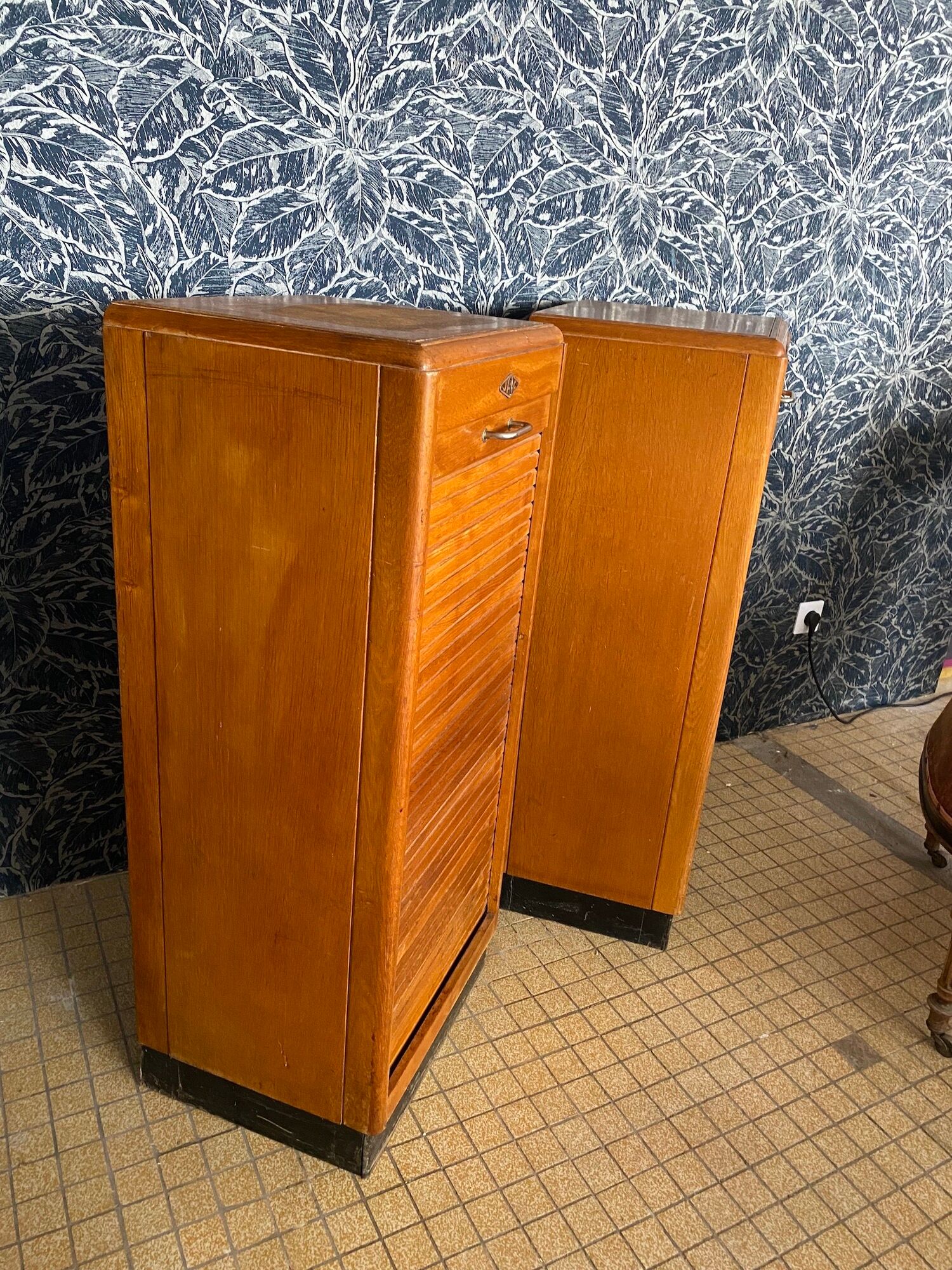 Pair of wooden binder furniture, jac edition - 1950