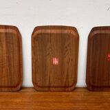 Teak trays by Langva, mid-century modern, 1960s, set of 3.