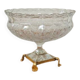 Cut crystal bowl on a brass base in bohemian style.
