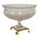 Cut crystal bowl on a brass base in bohemian style.