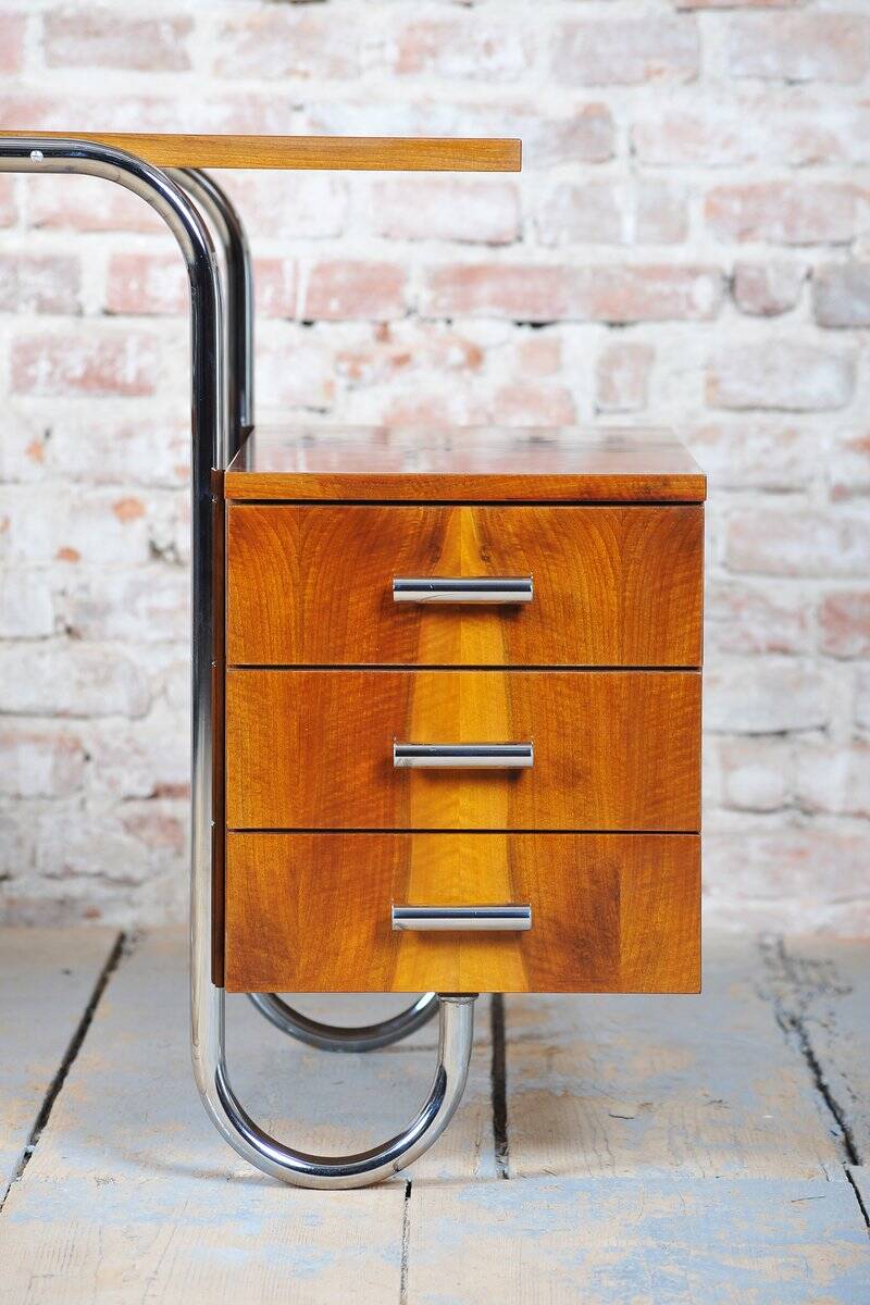 Bauhaus Walnut Writing Desk by A. Lurcat for Kovona, Czech, 1940s