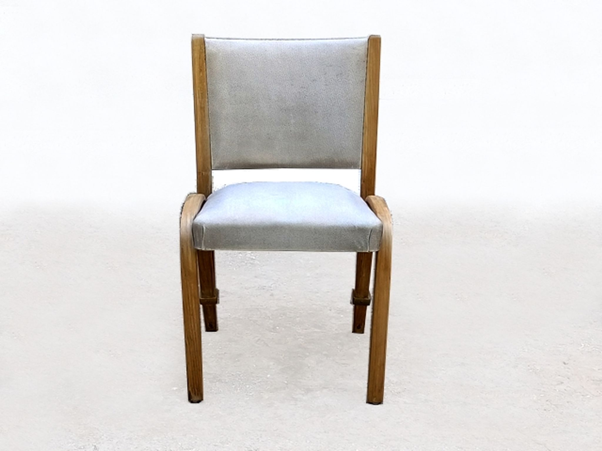 Set of 6 vintage 1950 Steiner Bow wood chairs.