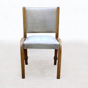 Set of 6 vintage 1950 Steiner Bow wood chairs.