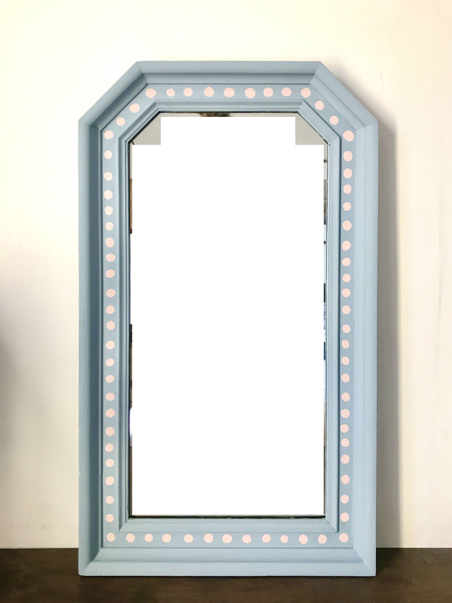 Painted wooden mirror, Folk Art patterns - 72 x 41.5 cm