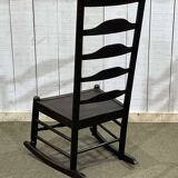 Chaise de nourrice anglaise XIXème en chêne et frêne