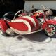 Moto side-car vintage en métal