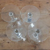 4 engraved glass wine glasses from the 30s