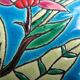 Panière enamels de Longwy decoration turquoise blue background and flowers