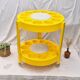 Serving trolley for drinks in yellow plastic, space age 1970.